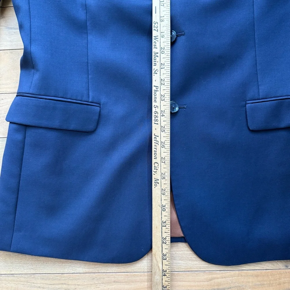 Jos A Bank Slim Fit Joseph Navy Blue 100% Wool Blazer Sport‎ Coat Jacket 44R